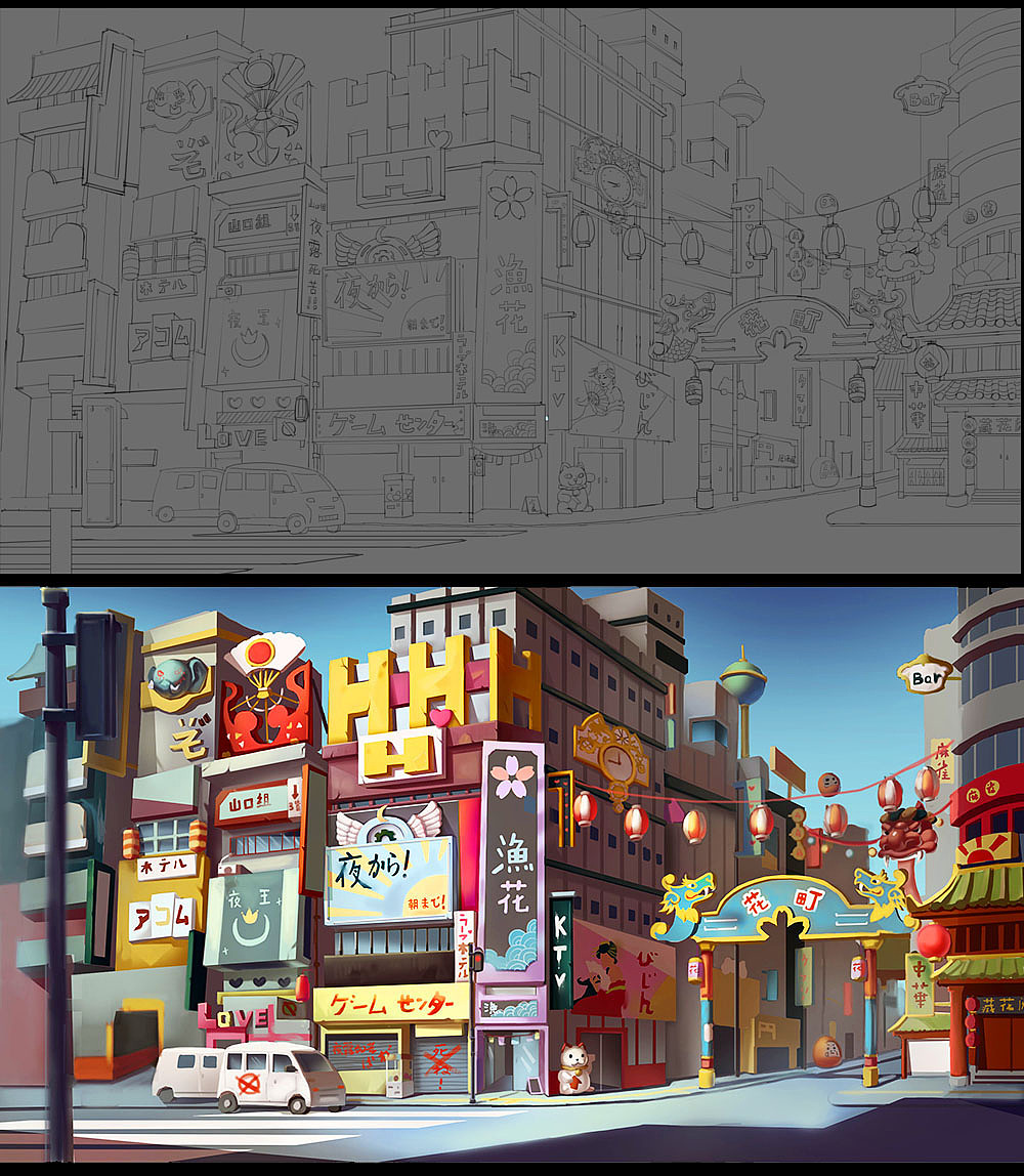 街景（图ZMTI5NzA5NjE2） - 游戏原画 - 站酷设计师风扇S原创素材 - 站酷ZCOOL