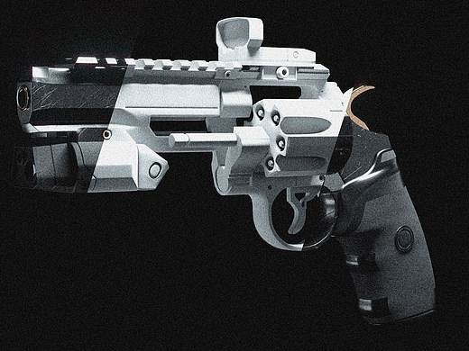 C4D 建模练习 .357左轮