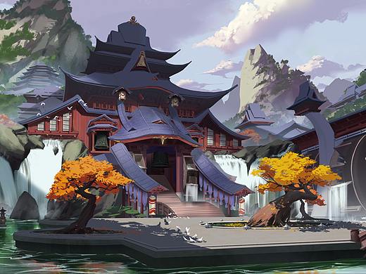 云水宫殿门概念氛围设计
