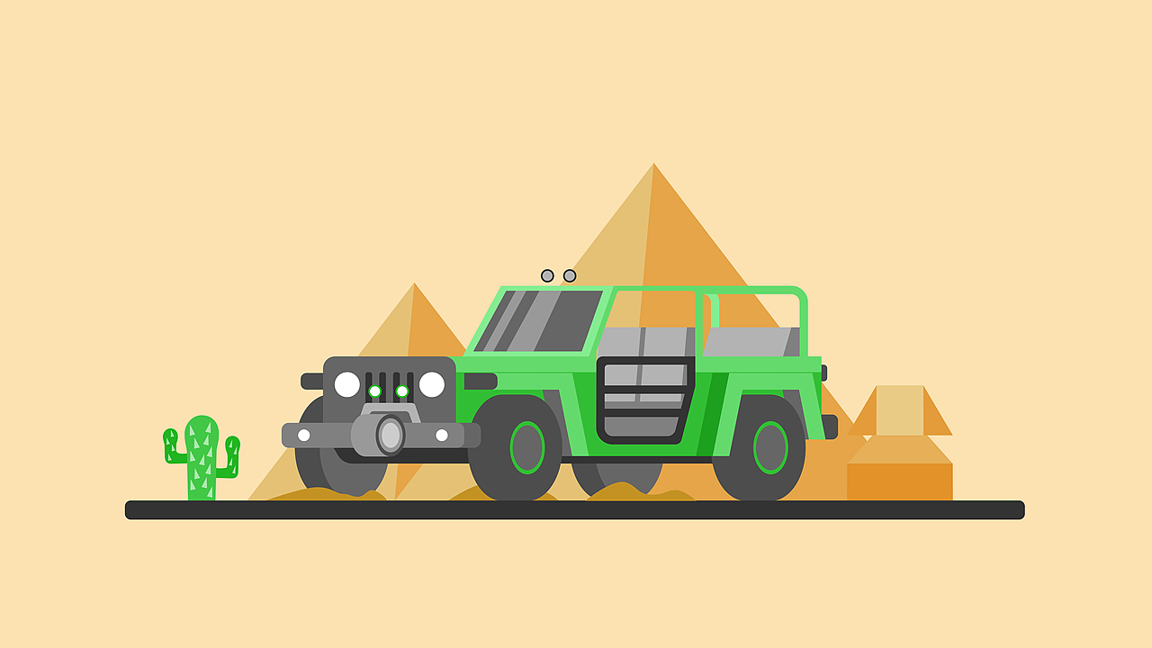 jeep牧马人越野车ui插画