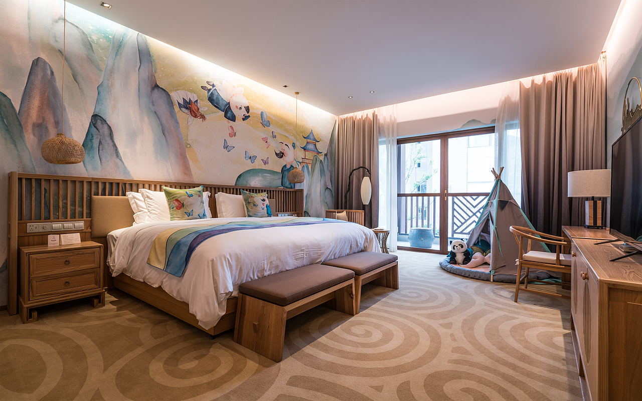 槿纹新作 | 峨眉山悟啦啦亲子酒店（图ZMTQ4MjIyNjg0） - 家装设计 - 站酷设计师槿纹设计原创素材 - 站酷ZCOOL