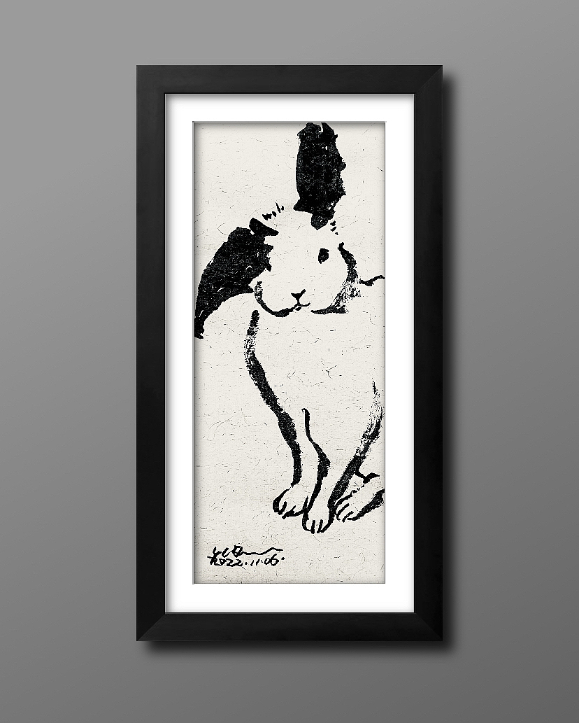 一只耳朵竖起来