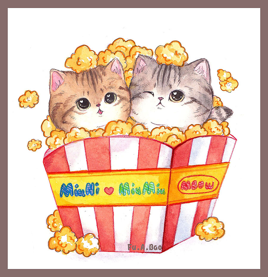 【我家猫不是喵】大傻Ni和卖萌Miu（图ZMjQyMjc1ODUy） - 商业插画 - 站酷设计师福阿包原创素材 - 站酷ZCOOL