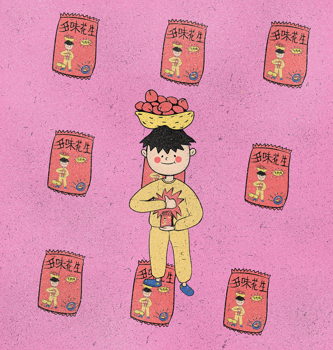多味花生/复古招贴画作品（图ZMTI4MzI5NzQ4） - 商业插画 - 站酷设计师插画师蛾蛾蛾原创素材 - 站酷ZCOOL