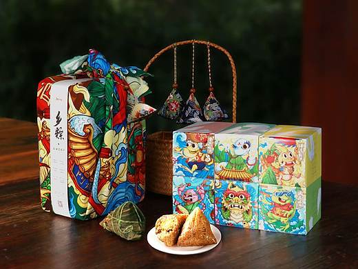 乡粽——五福竞端午 乡也端午文创礼品设计（个人主页-ZNDQ3NTY5NTI=） - 包装 - 站酷设计师言外之艺文化创意原创素材 - 站酷ZCOOL