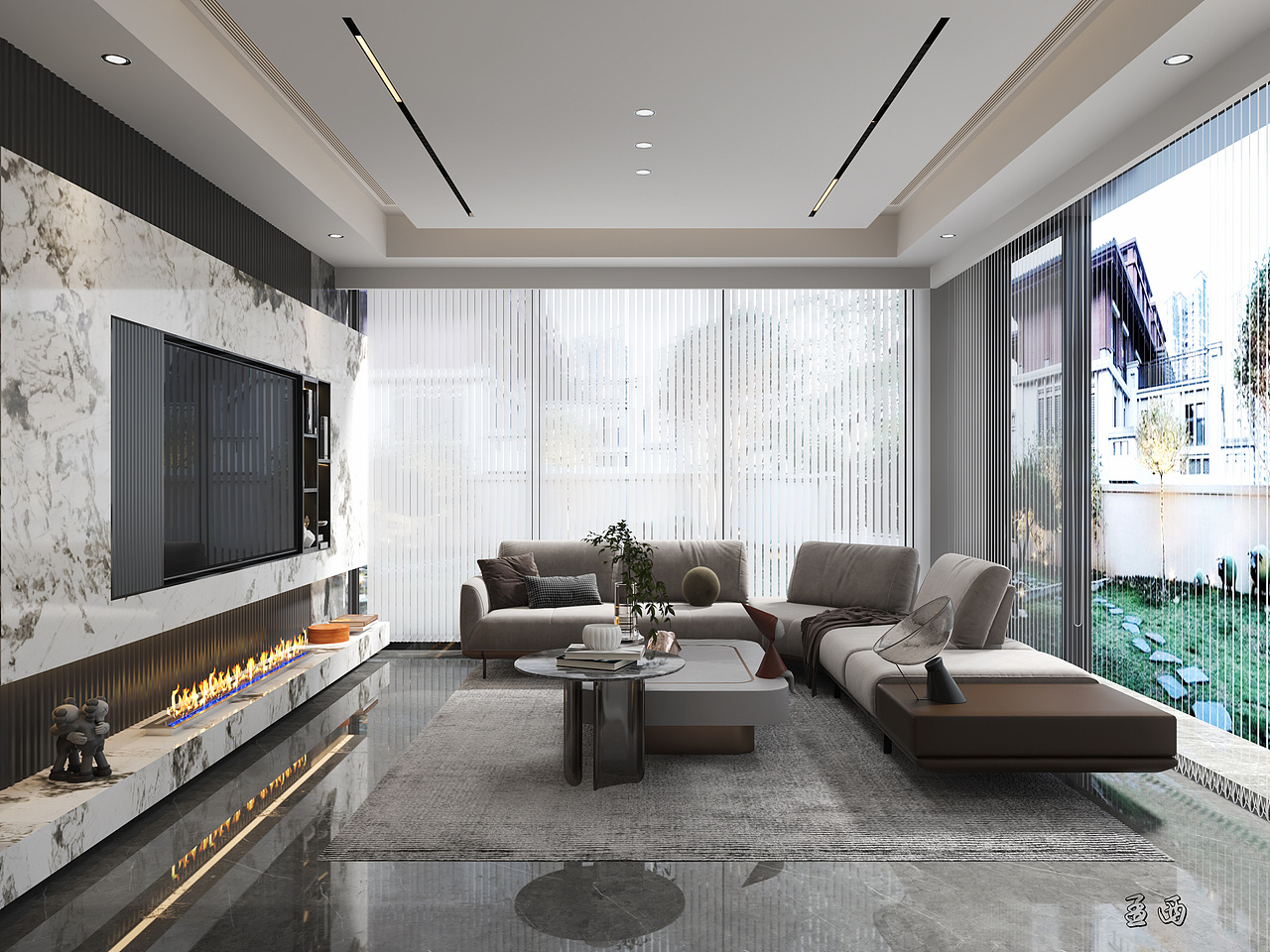 现代黑白灰别墅