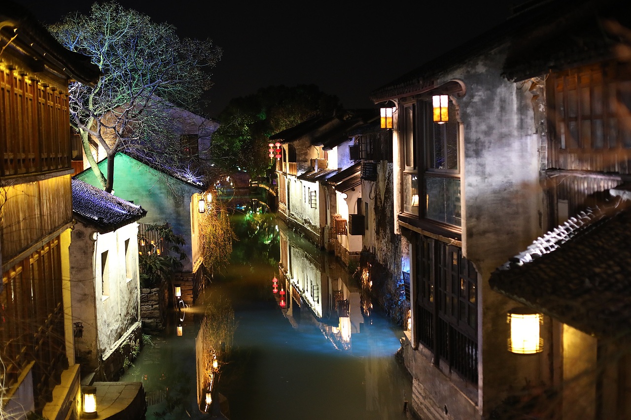 2021周庄古镇夜景