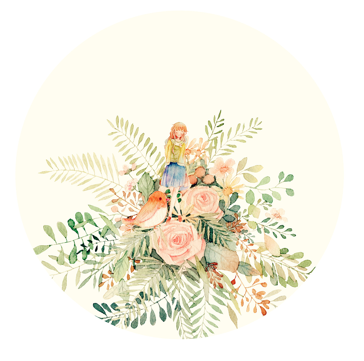 森林系小花(附过程图)|插画|商业插画|瑶背背 - 原创作品 - 站酷