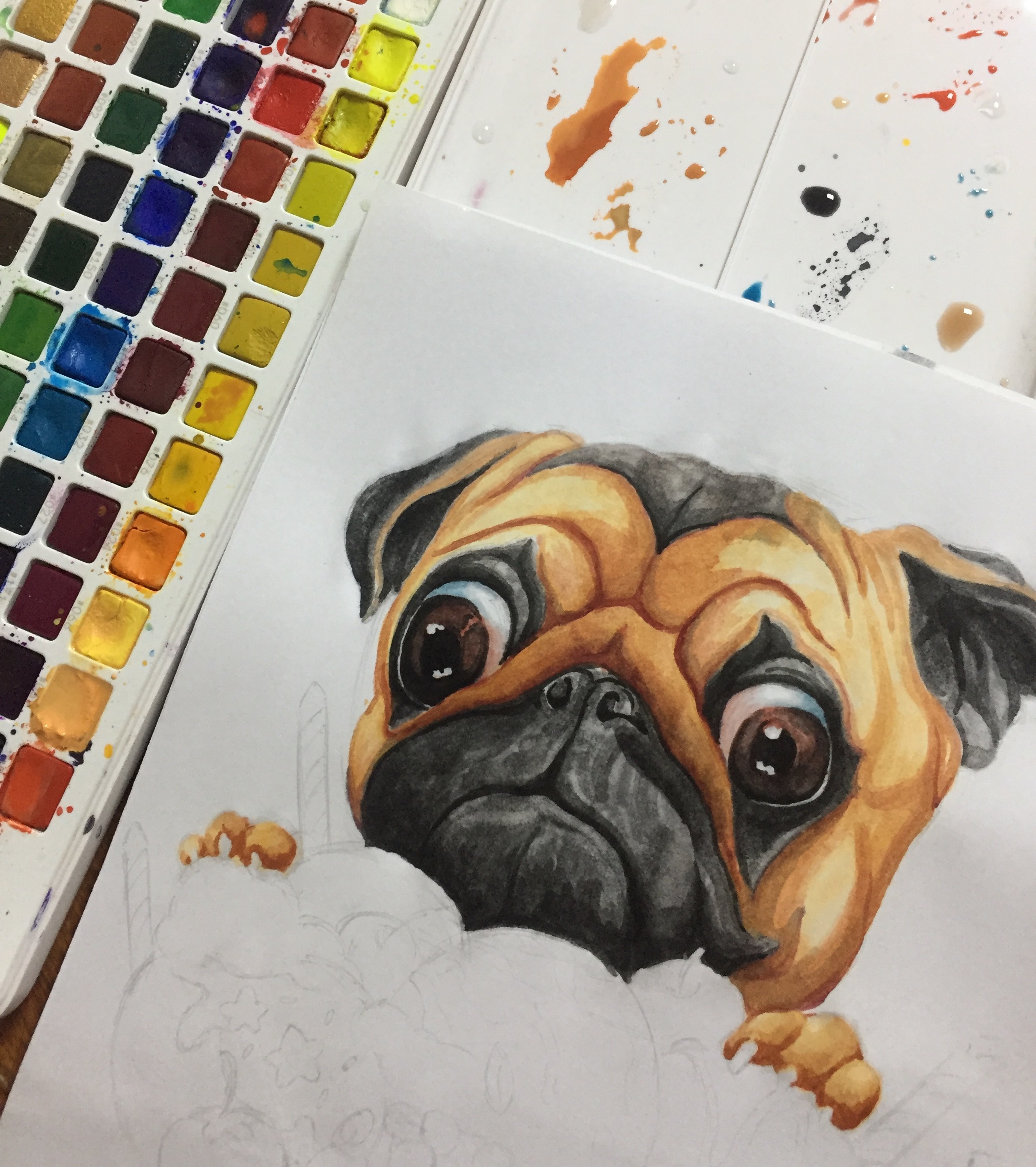 八哥犬|插画|其他插画|子鱼绘 - 原创作品 - 站酷 (zcool)