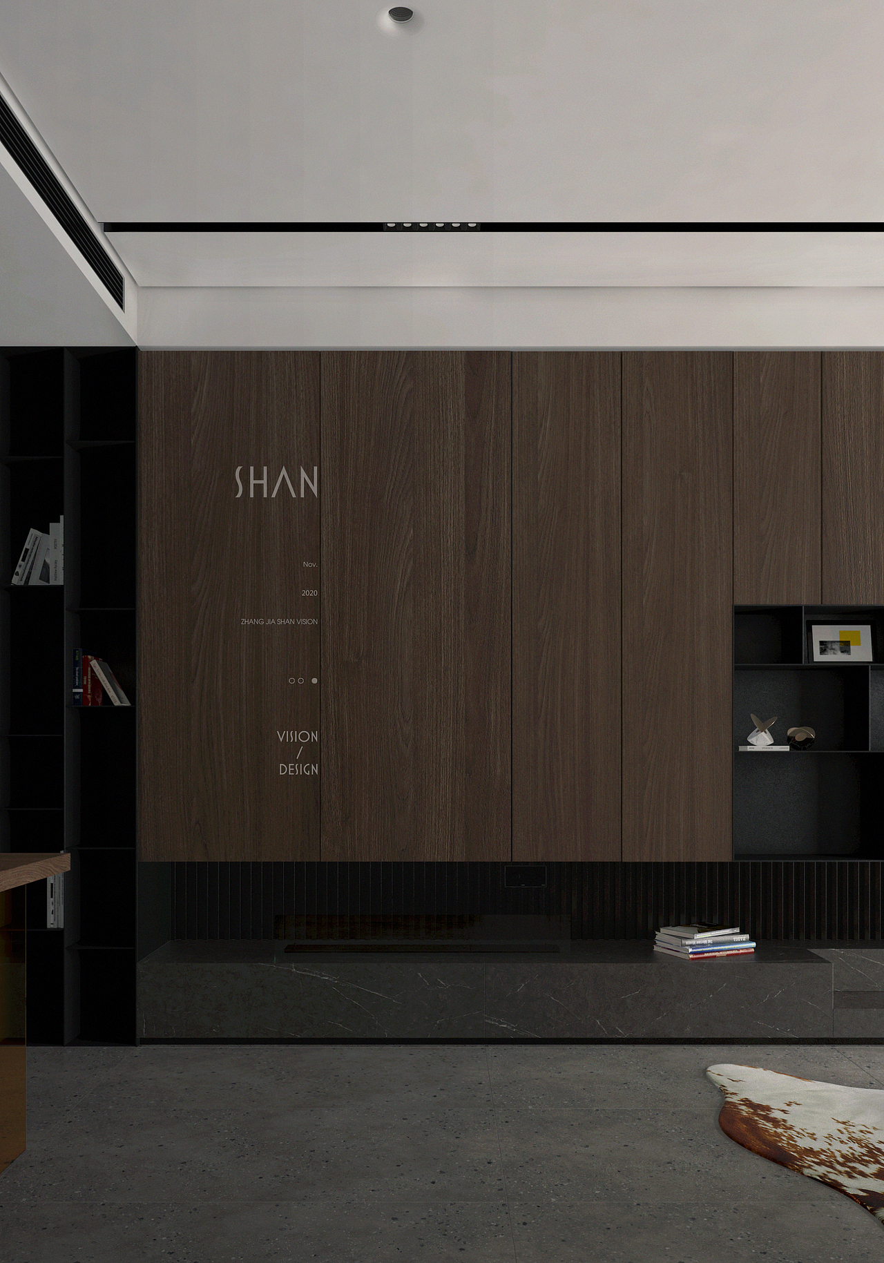 SHAN丨暗调系单身住宅设计及效果表现（图ZMjM0NjUwOTQw） - 家装设计 - 站酷设计师聿亘丨SHAN原创素材 - 站酷ZCOOL