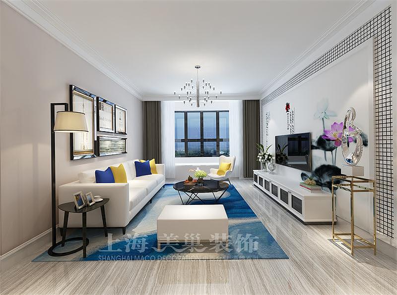 郑州翰林华庭129平装修-现代微晶石壁画电视背景墙（图ZOTY4MTQzMjA=） - 家装设计 - 站酷设计师郑州美巢装饰原创素材 - 站酷ZCOOL