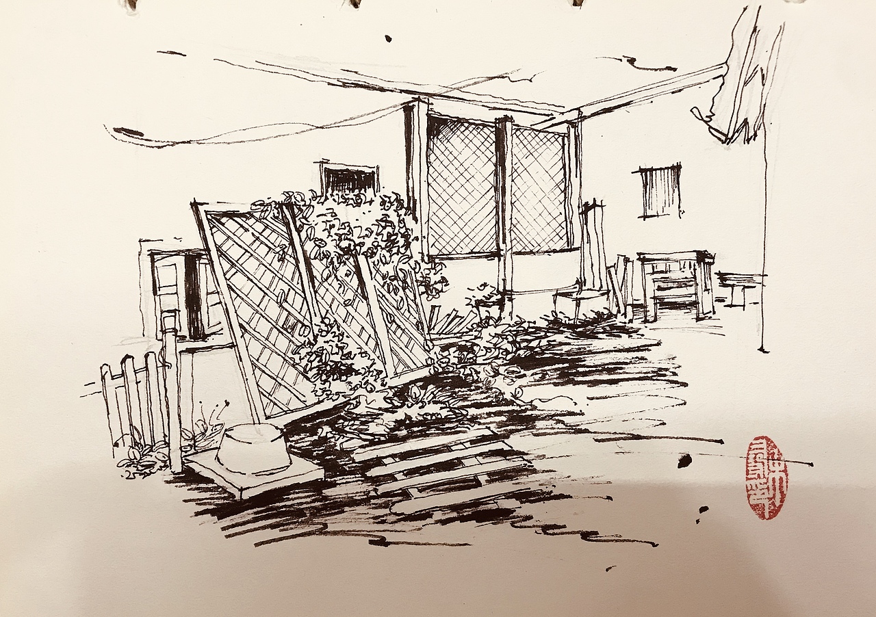 大鹏所城一钢笔画写生