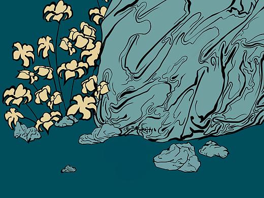 青石花枝图（个人主页-ZNDk1MTc3MDg=） - 新锐潮流插画 - 站酷设计师酉未原创素材 - 站酷ZCOOL