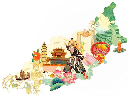 “潮汕英歌舞”插画设计