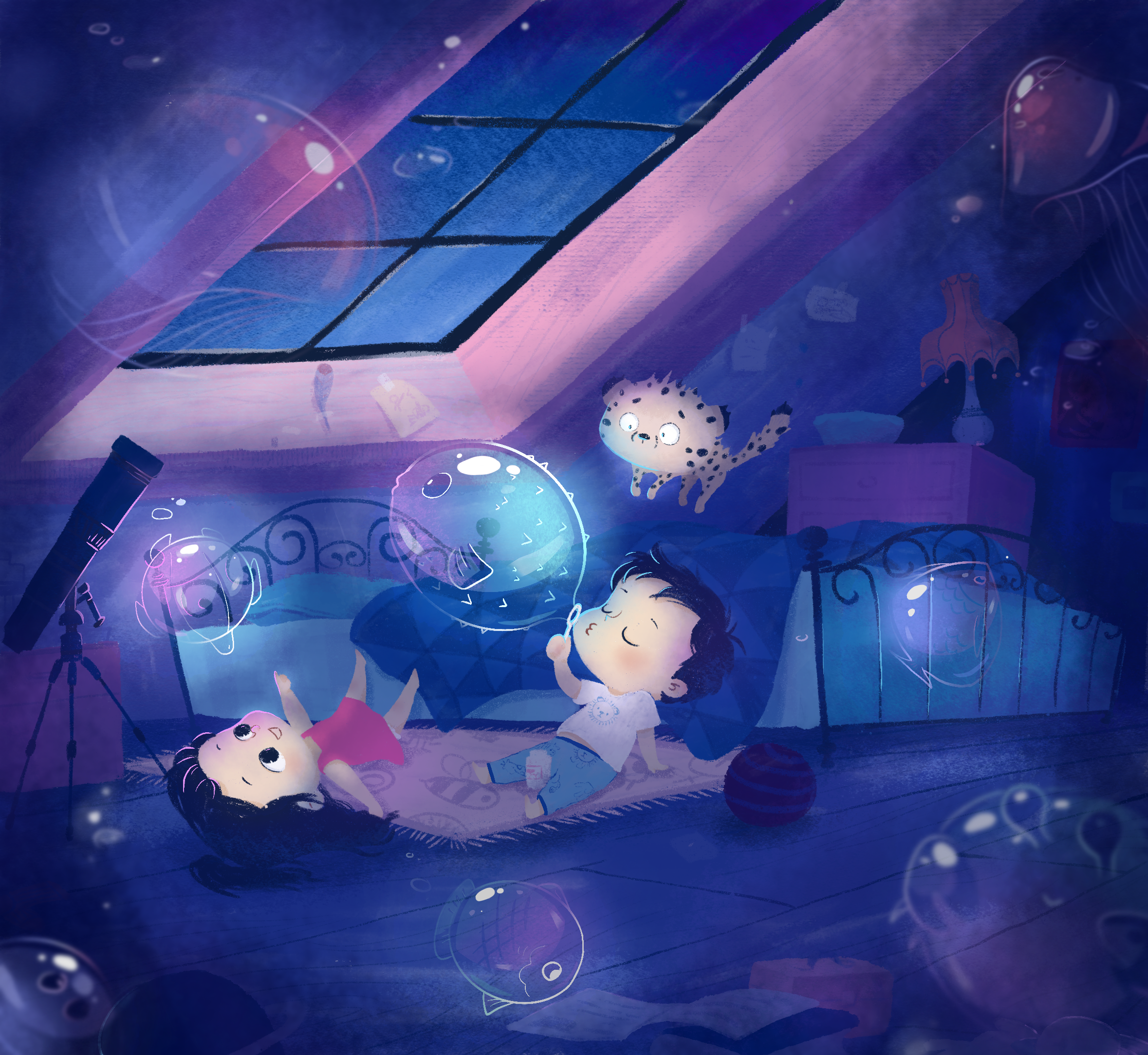 泡泡奇幻夜|插画|儿童插画|小事事你真漂亮 - 原创作品 - 站酷 (zcool