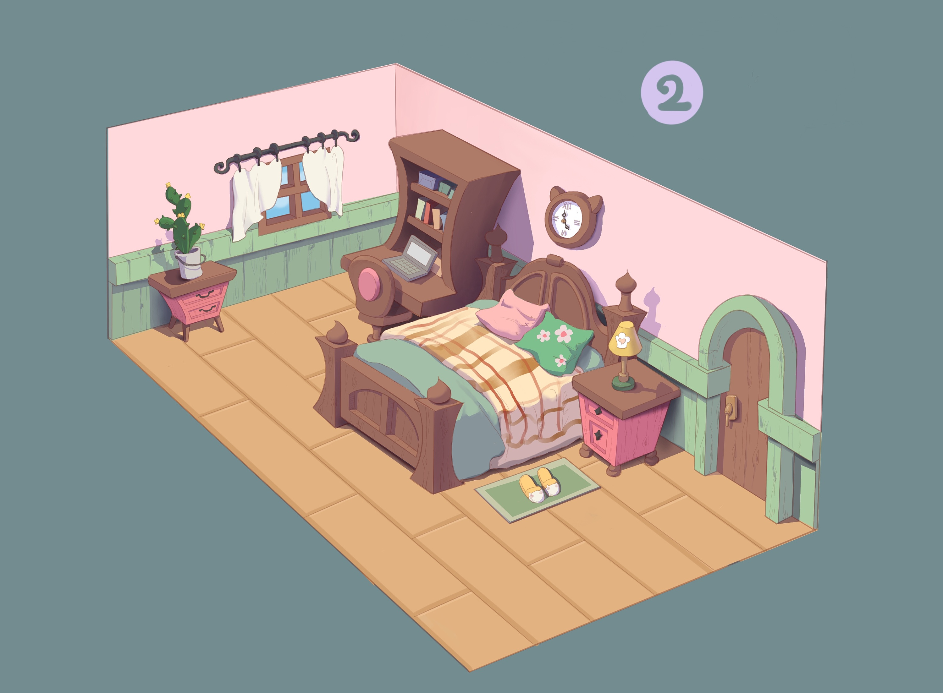 q版房间设计|插画|游戏原画|是芥末啊 - 原创作品 - 站酷 (zcool)