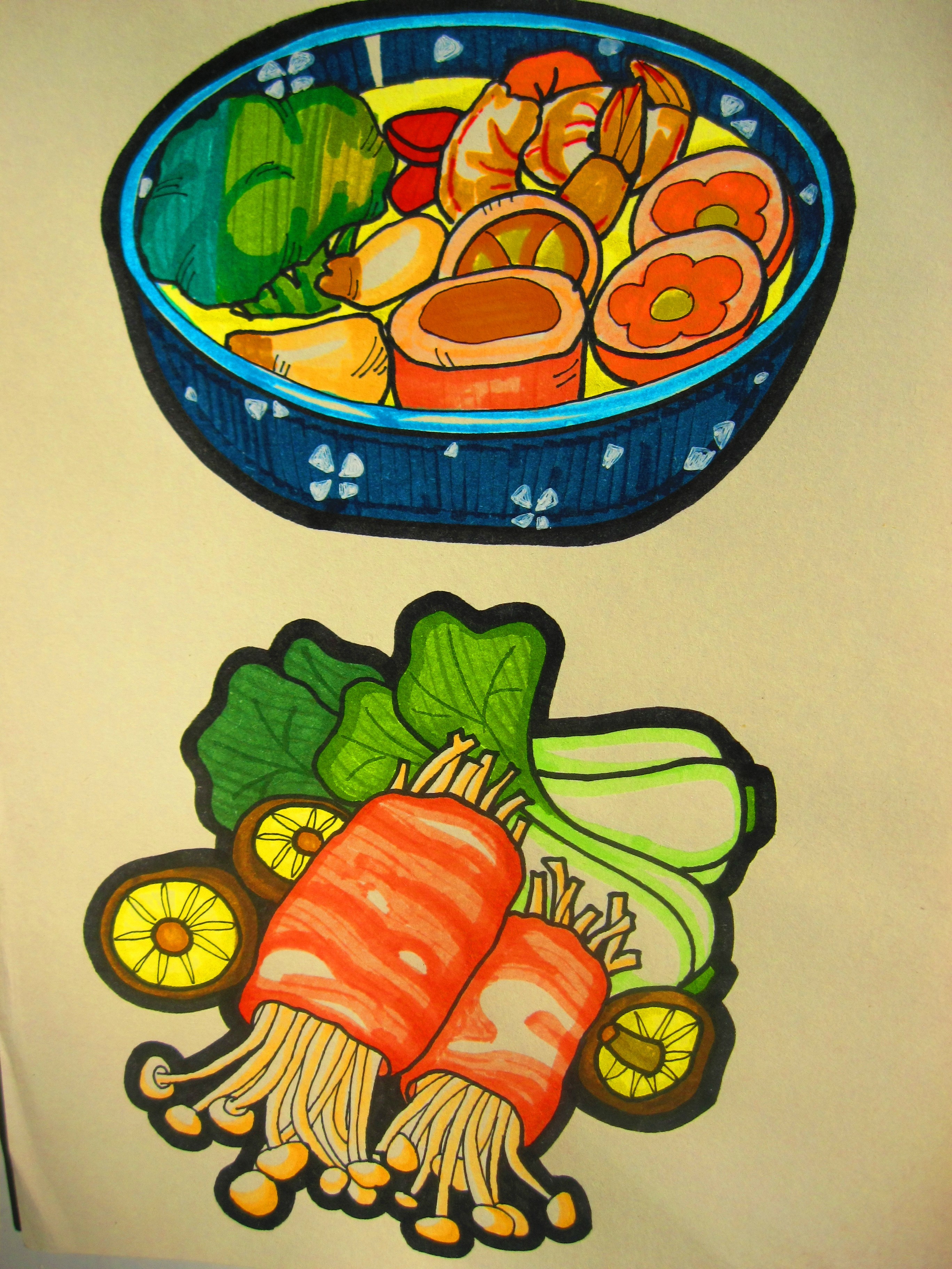 pop食物手绘图图片