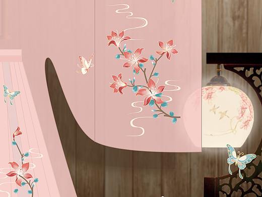《三月紫荆》中国风传统经典汉服花卉图案原创设计古风