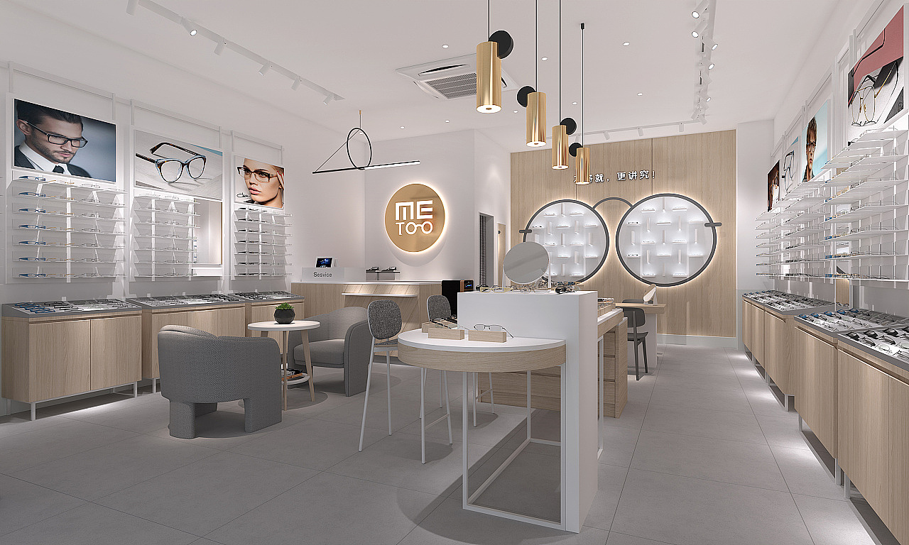 以简约白和木纹质感为主的眼镜店装修设计（图ZMjYyNTg4Nzcy） - 商业空间设计 - 站酷设计师纤尘0429原创素材 - 站酷ZCOOL