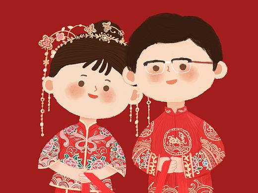 独一无二的结婚插画（个人主页-ZMjc2NjM2MTI=） - 商业插画 - 站酷设计师用户名Ying原创素材 - 站酷ZCOOL