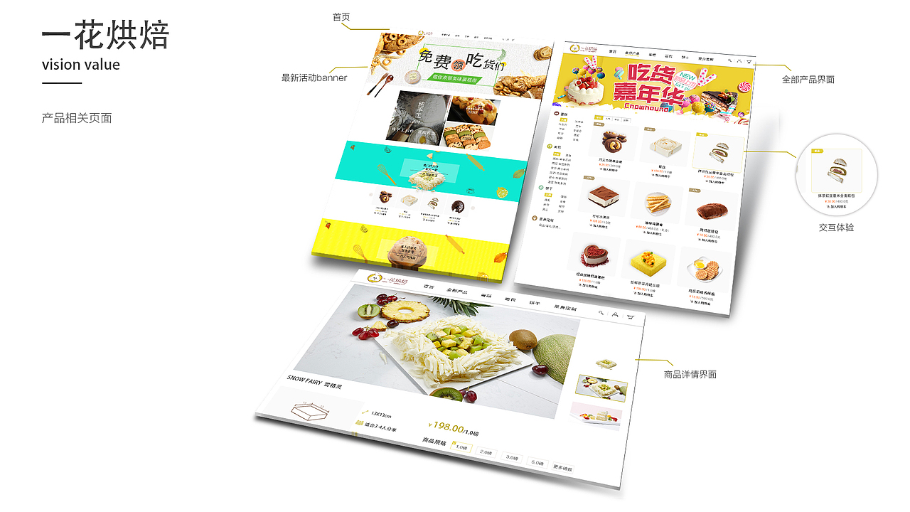 一花烘焙電商站（圖ZMTA2MzY4MTI4） - 電商 - 站酷設(shè)計(jì)師周小美原創(chuàng)素材 - 站酷ZCOOL