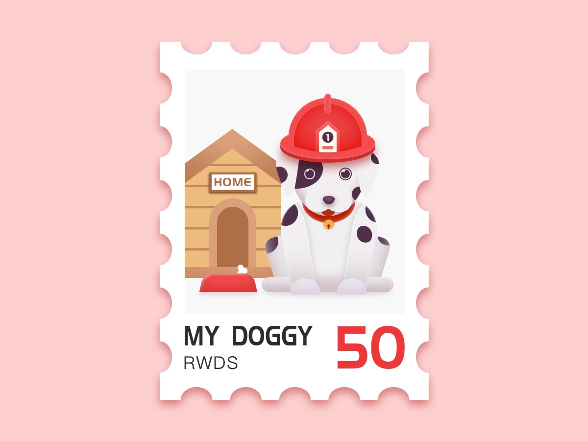 PS设计一款卡通风格的可爱小狗邮票_青青l子衿-站酷ZCOOL