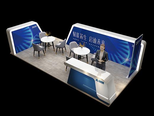现代展会展示展览设计3D效果图