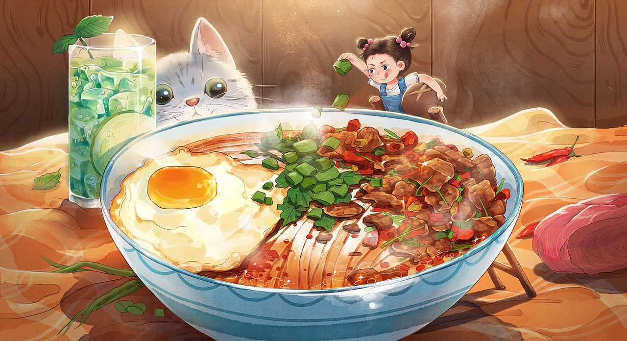 做食物乐此不疲！（图ZMjU1MDkwNTQw） - 商业插画 - 站酷设计师三三三呀原创素材 - 站酷ZCOOL
