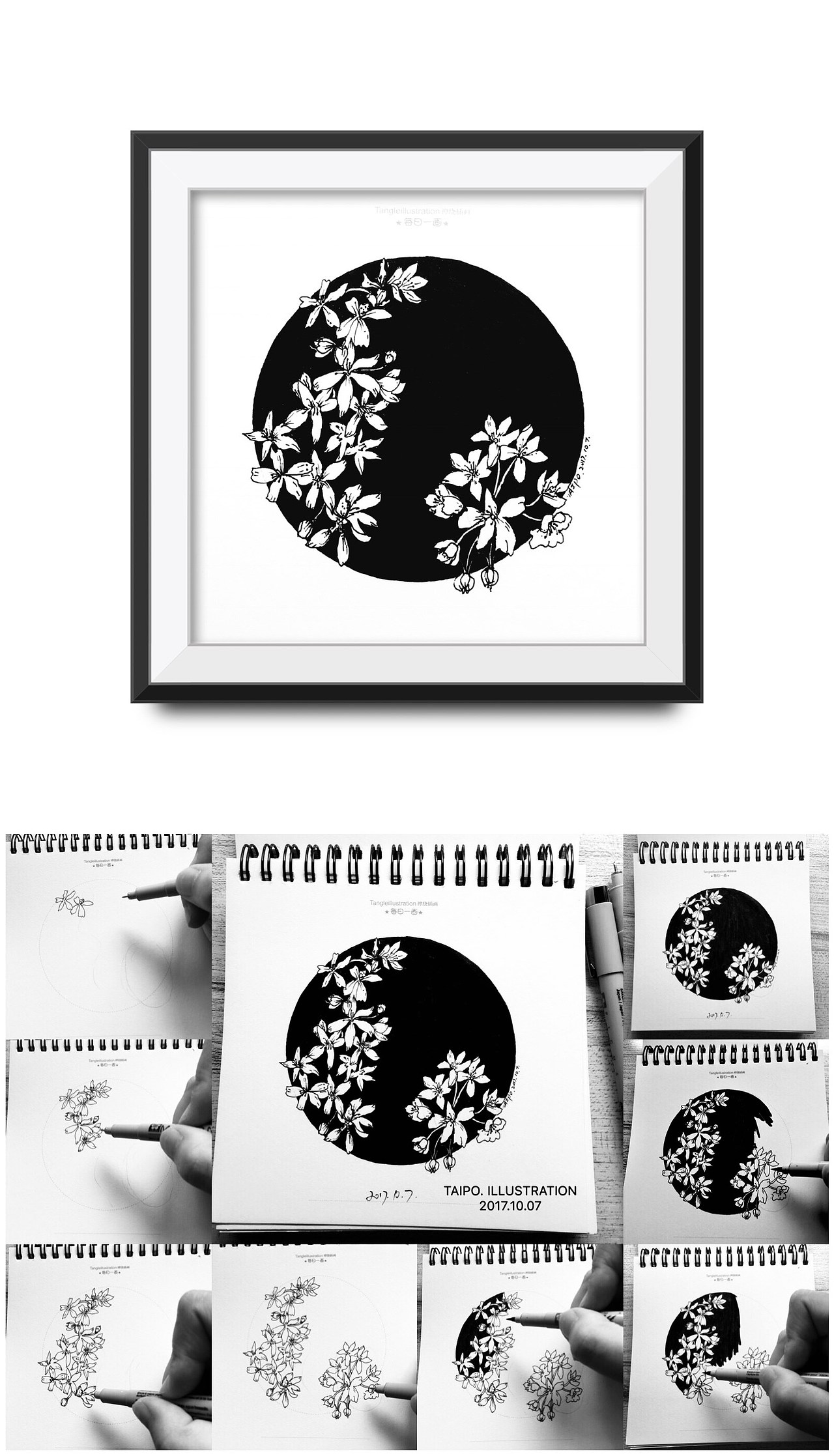 黑白插画设计（图ZOTM0MDQxODQ=） - 图案 - 站酷设计师太婆原创素材 - 站酷ZCOOL
