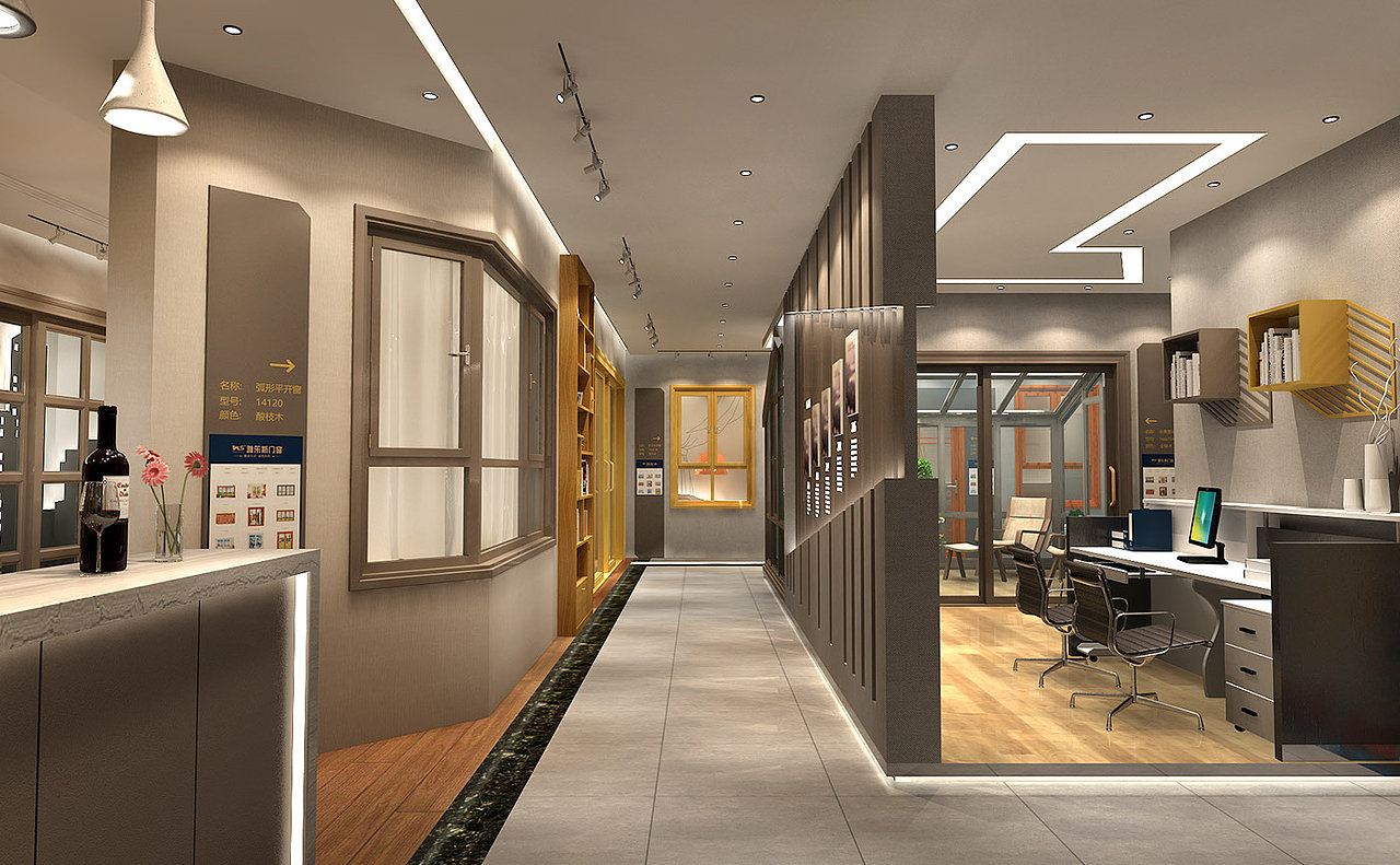 雅乐斯门窗旗舰店 店铺门店门头广告牌3D效果图设计（图ZMTgyODc0MTMy） - 建筑/空间 - 站酷设计师刘泽儒原创素材 - 站酷ZCOOL