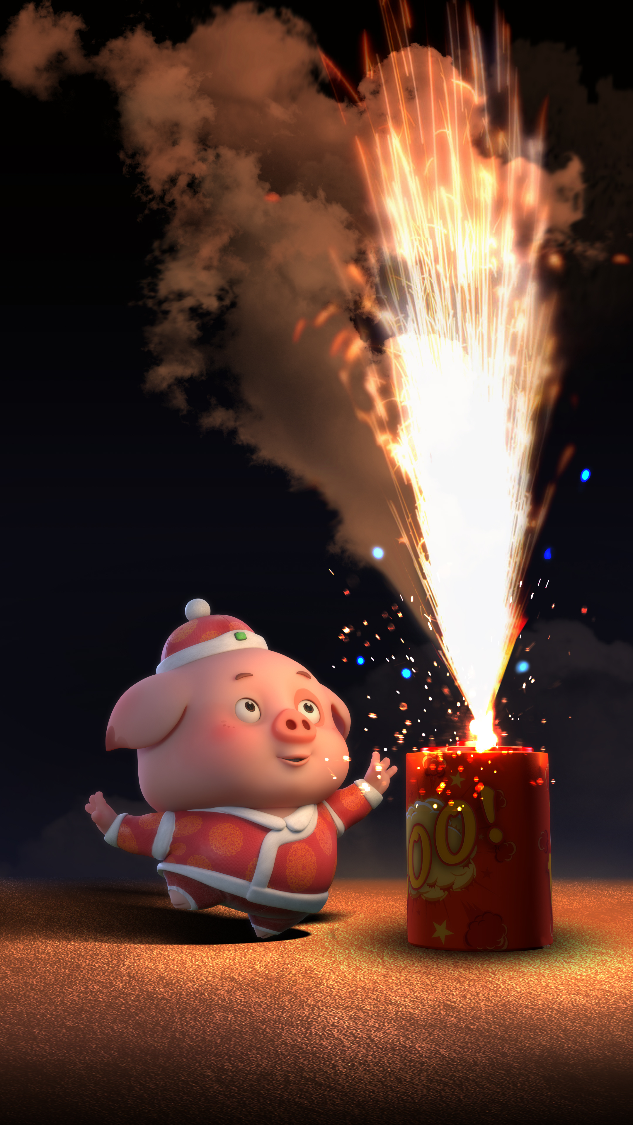 豆豆猪新年壁纸:承包你整个猪年的手机壁纸!