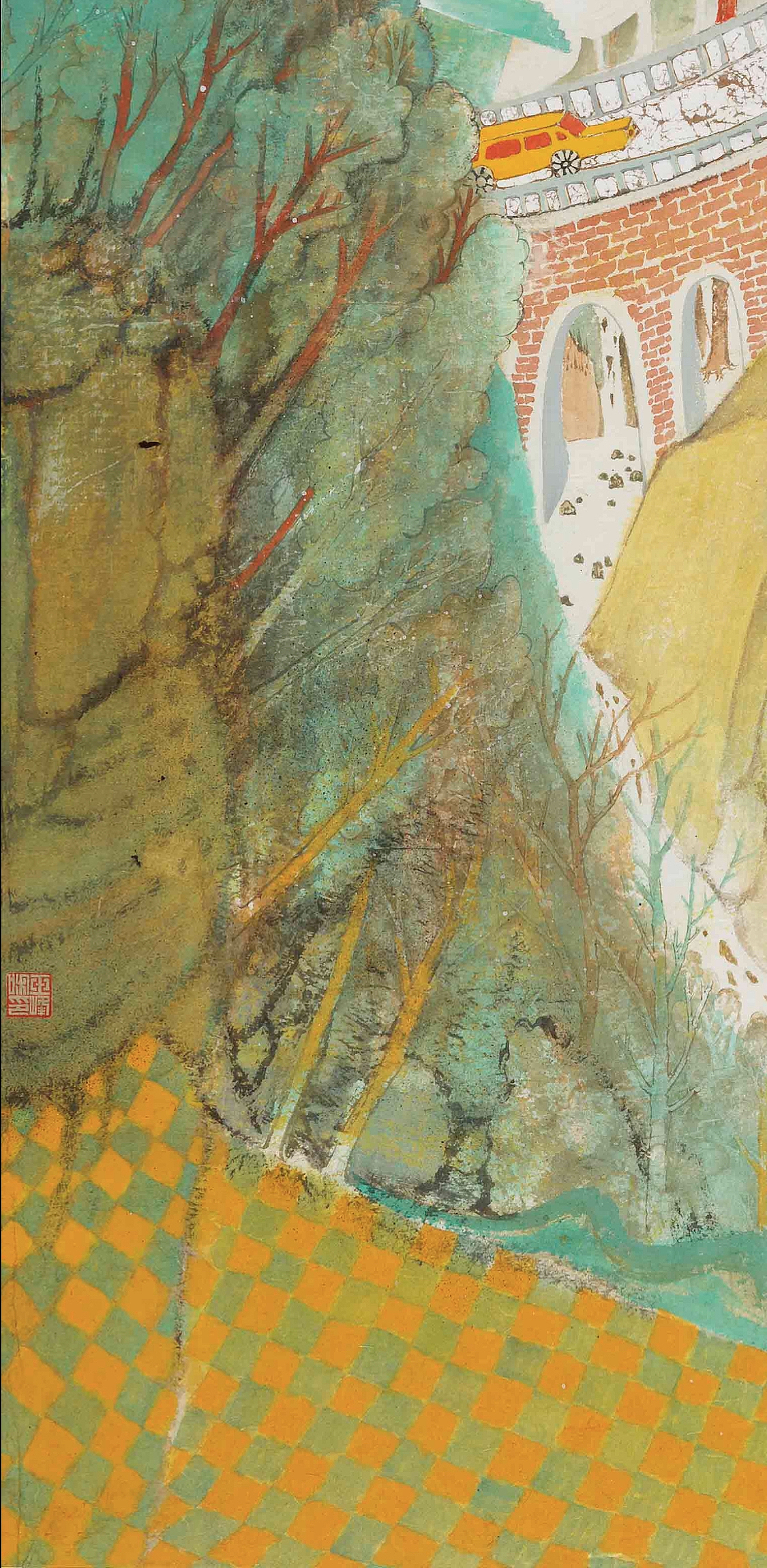 艺术-绘画840114310東白岩彩岩彩61跨越千年之蓝61青铜器纯艺术