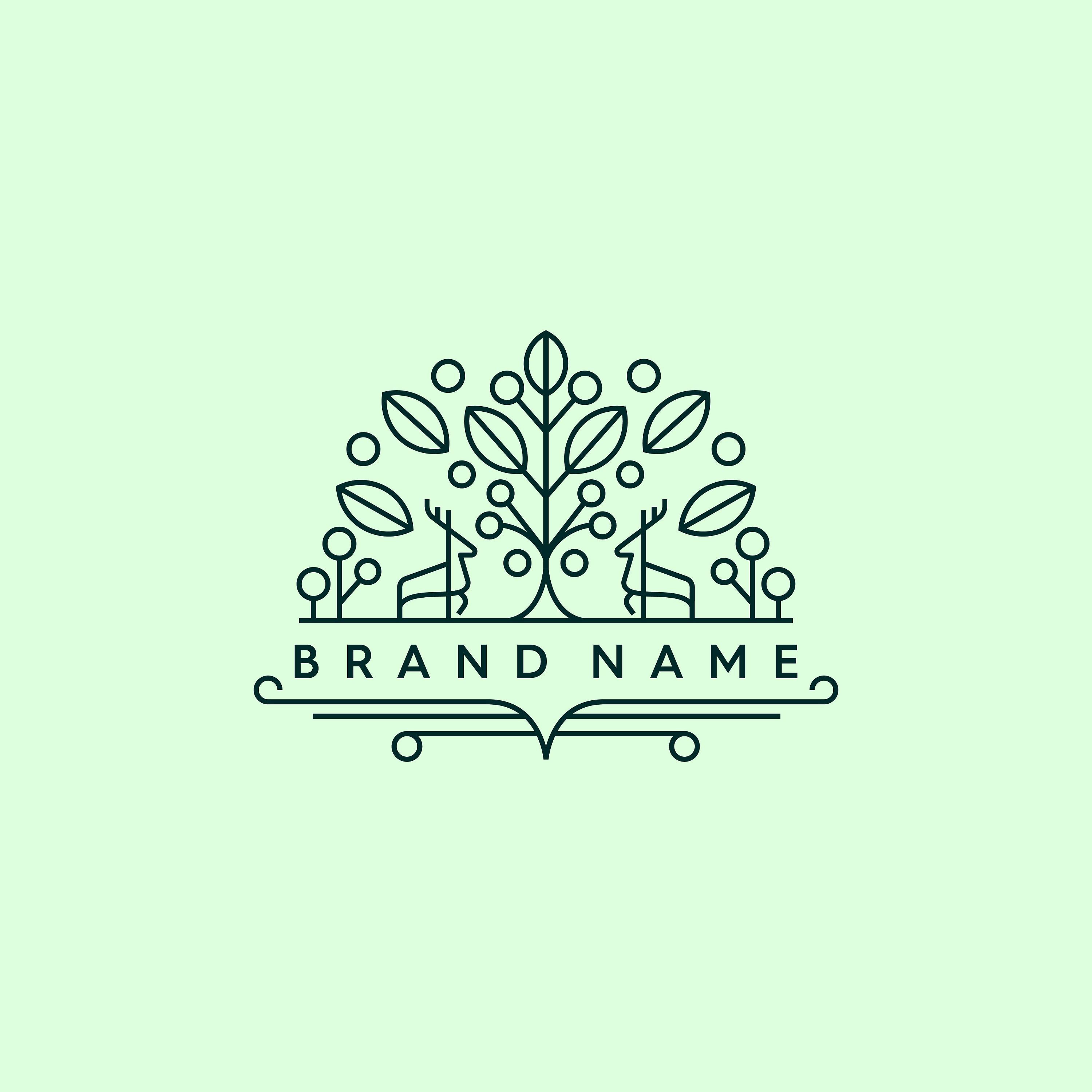 【素材】鹿叶子logo标志ai格式