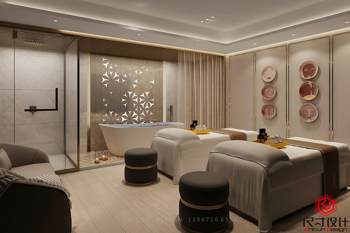 尺寸设计/欧式美容院理发店设计千方美业沙龙会所