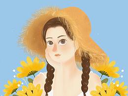 草帽少女#插画#