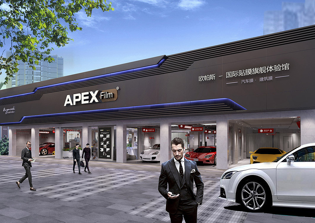 汽车贴膜店设计哪家好,易源汽车贴膜店设计案例