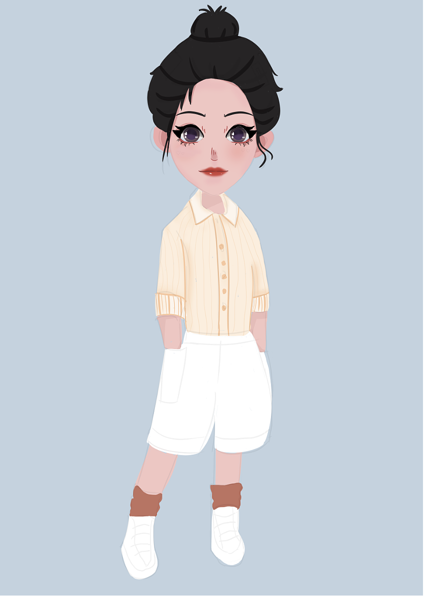 女孩插画（图ZMzIyMDA4NzQ4） - 创作习作 - 站酷设计师岩创米原创素材 - 站酷ZCOOL