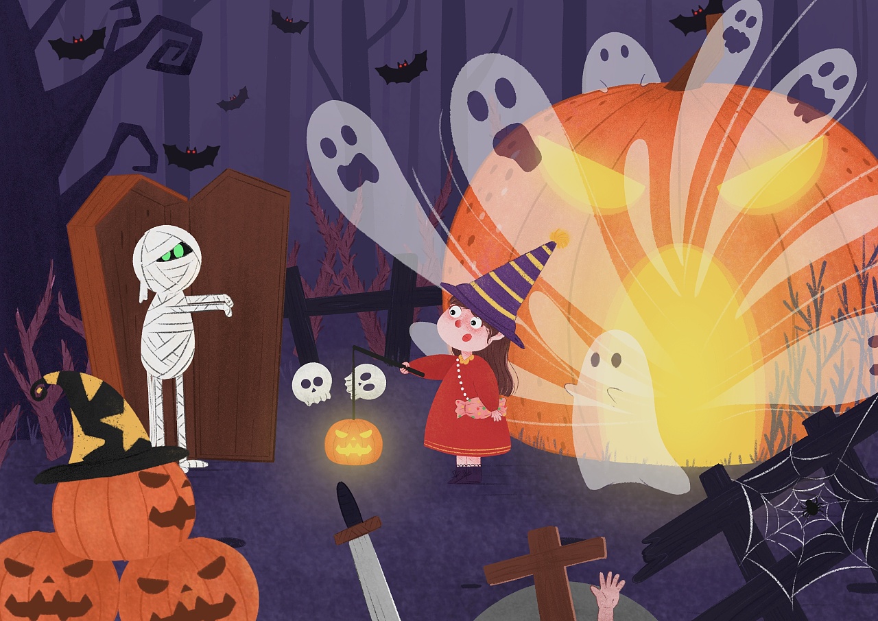 万圣节儿童插画