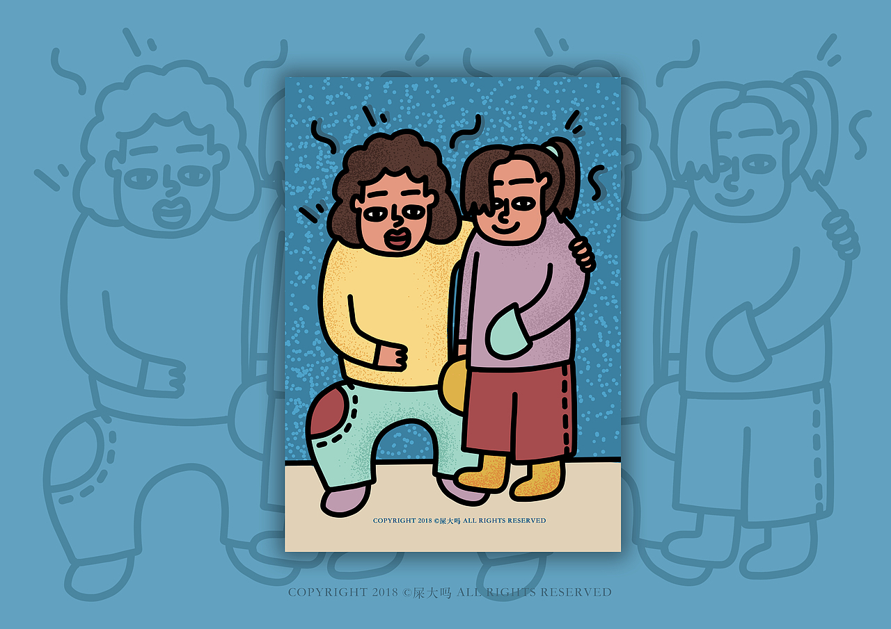 屎大吗原创插画 friends主题涂鸦插画（图ZMTA0NDI0NTYw） - 新锐潮流插画 - 站酷设计师屎大吗原创素材 - 站酷ZCOOL