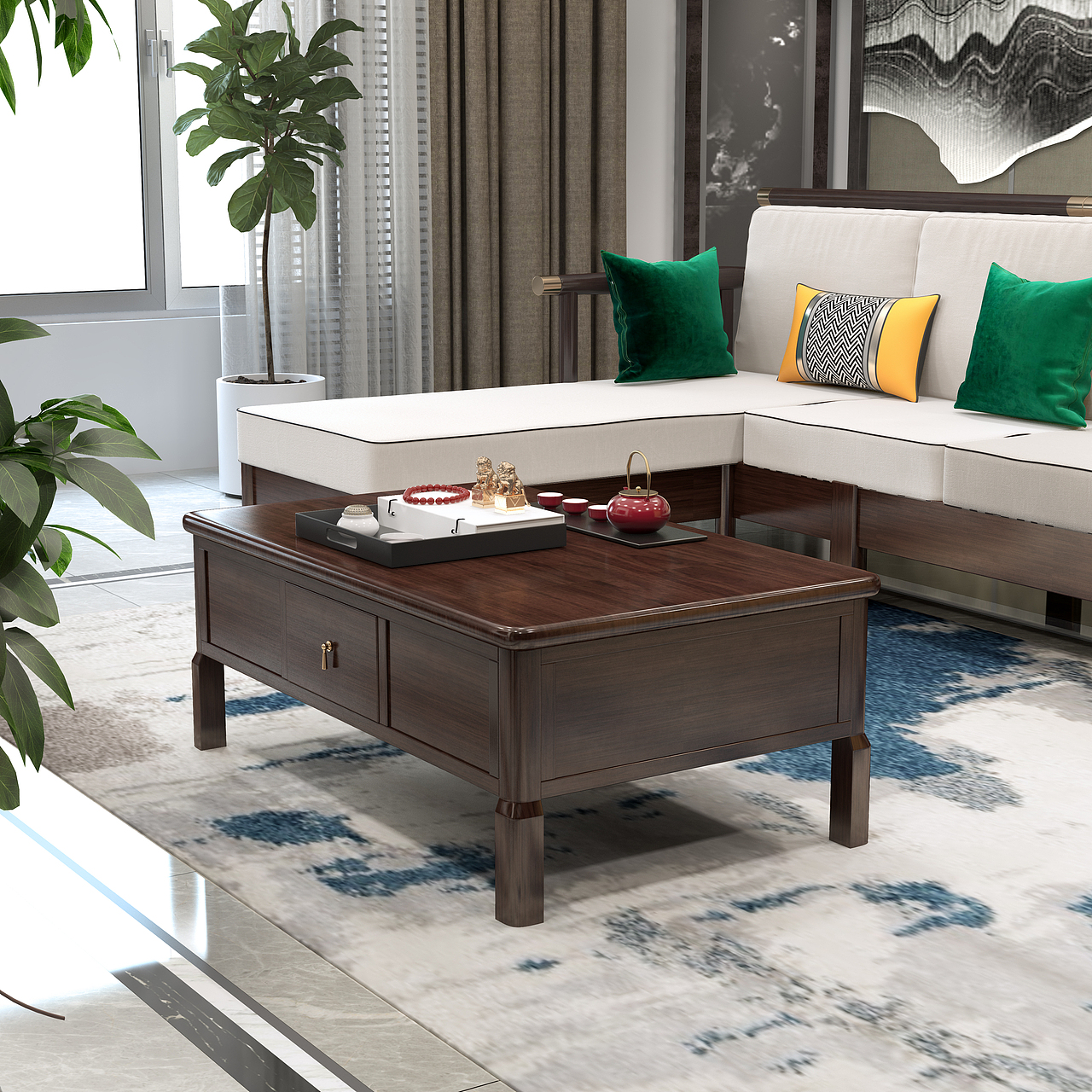 新中式电视柜茶几表现（图ZMTczMDk5Mjc2） - 其他三维 - 站酷设计师阿木木漫反射原创素材 - 站酷ZCOOL