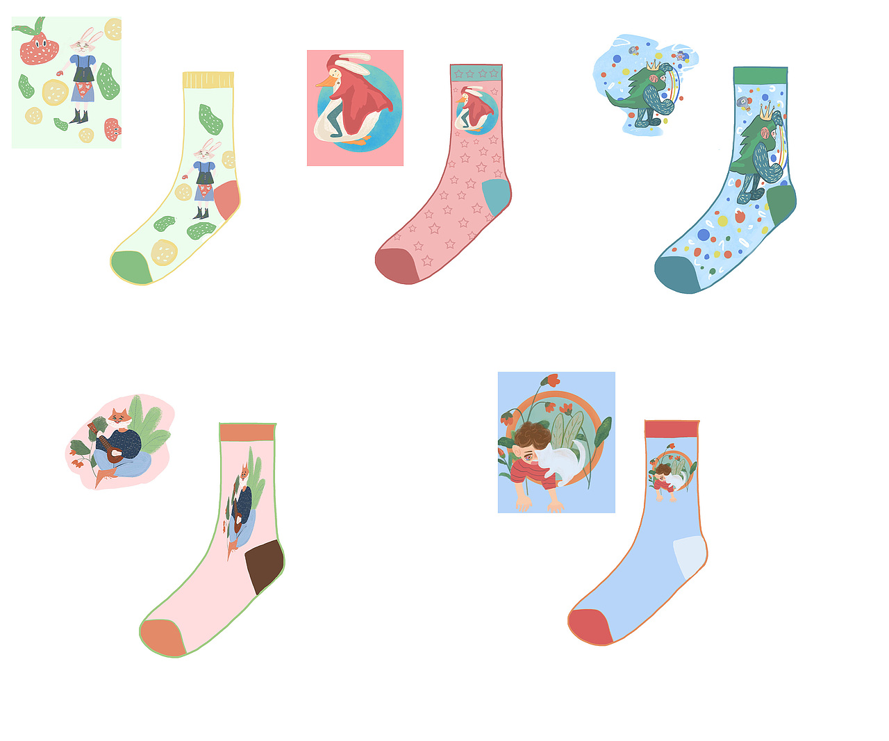 原创卡通图片袜子设计