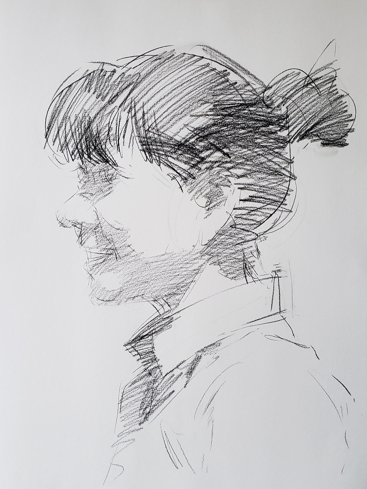 四开碳棒快速绘画练习