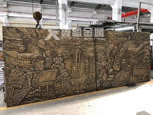 定制清明上河图壁画 铜板锻造浮雕历史文化景墙壁画