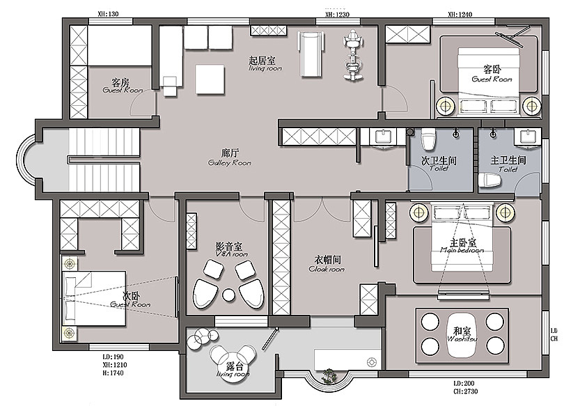 郑州530平新中式自建别墅，客厅+餐厅布局通透有格调（图ZMTk3ODQxOTky） - 家装设计 - 站酷设计师美巢装饰花园路店原创素材 - 站酷ZCOOL