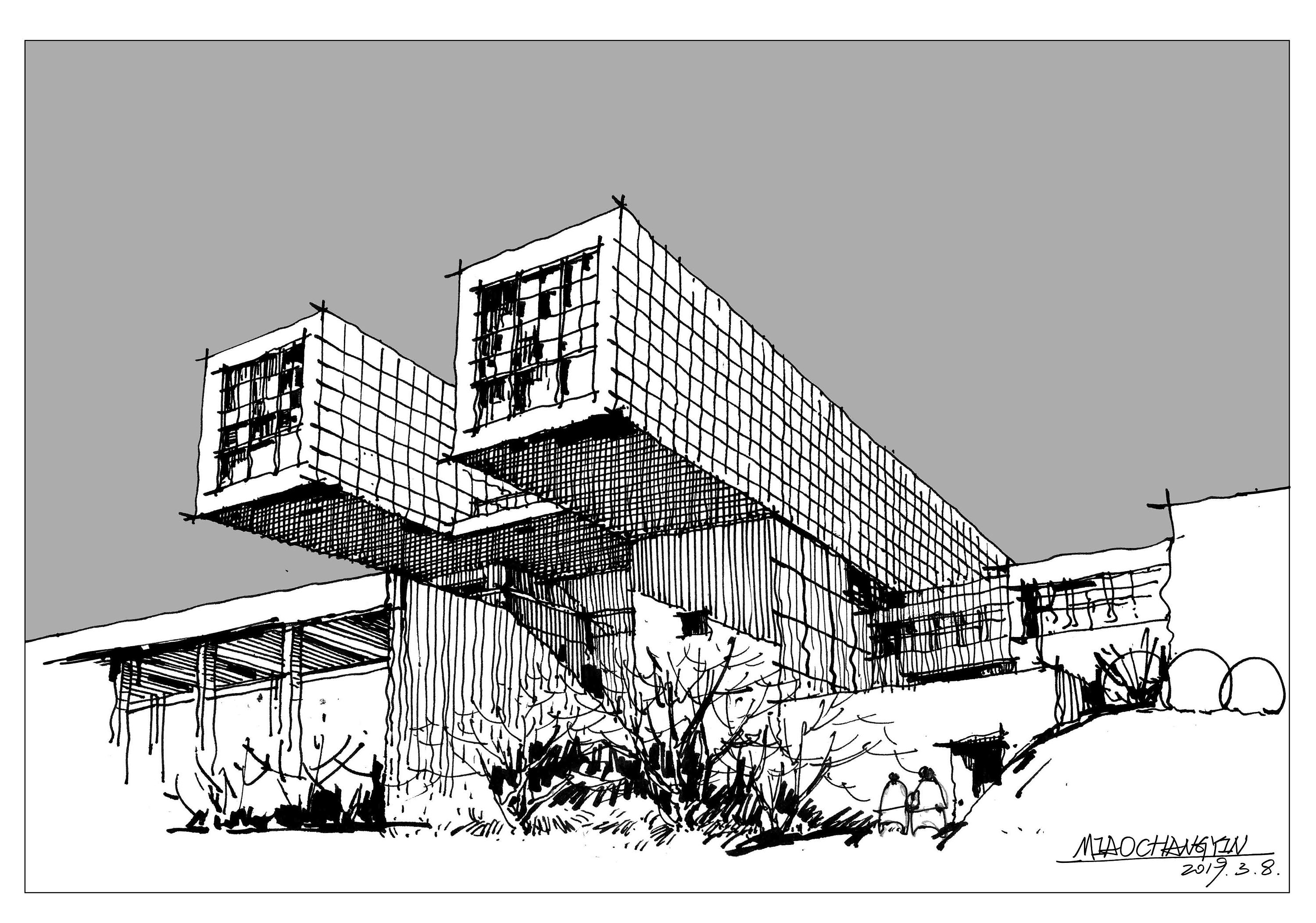 年普林斯克奖得主——矶崎新建筑作品|空间|建筑设计|苗长银手绘空间