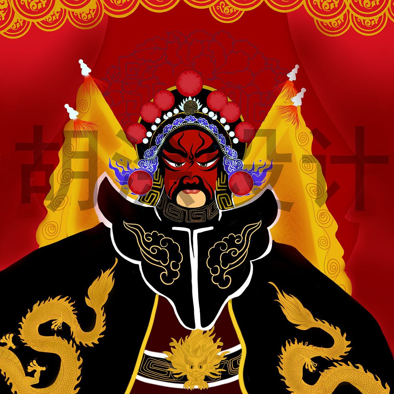 国风插画-戏曲（图ZMzE3NTU3MDA0） - 商业插画 - 站酷设计师涂宝设计原创素材 - 站酷ZCOOL