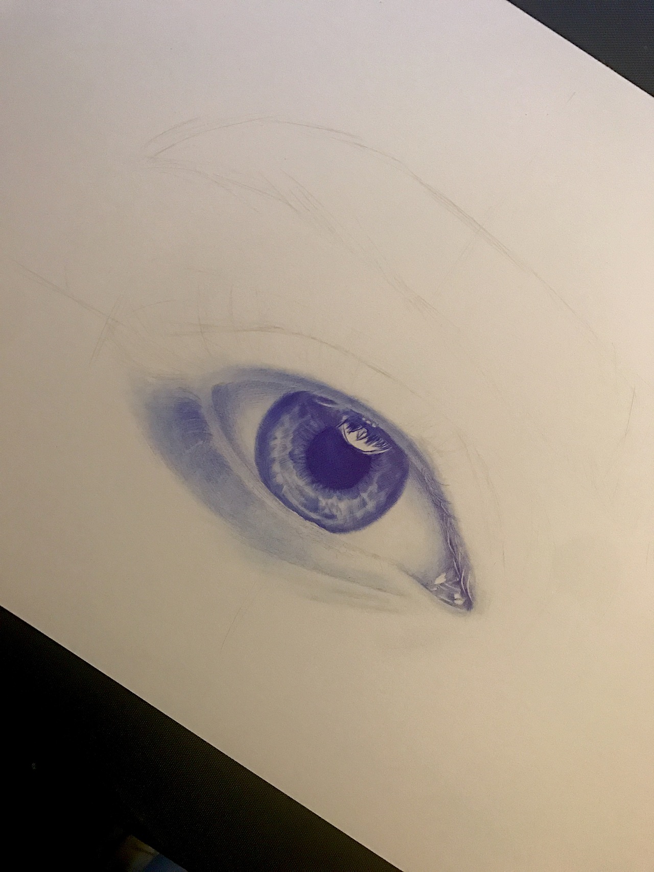 圆珠笔画《眼睛》-带步骤