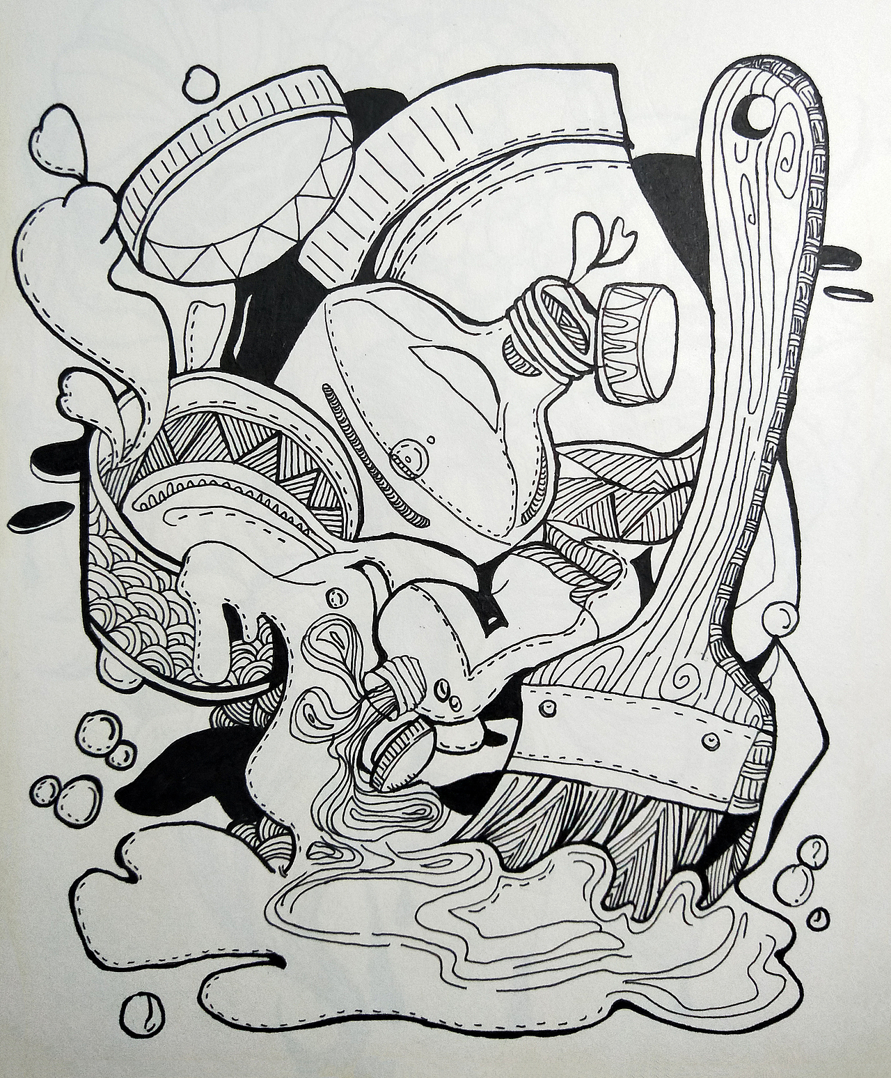 手绘黑白装饰插画（图ZMTI3NTQ0MDU2） - 创作习作 - 站酷设计师小惠惠Y原创素材 - 站酷ZCOOL