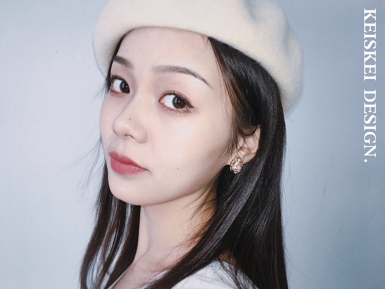 树脂手作⎡ 水晶矿石 ⎦ 薄雾玫瑰色系 复古 耳饰