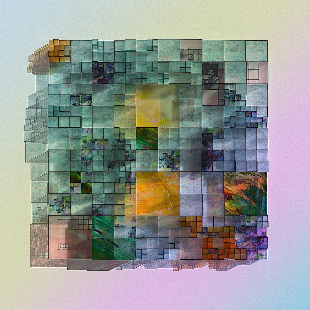 方形构成概念渲染